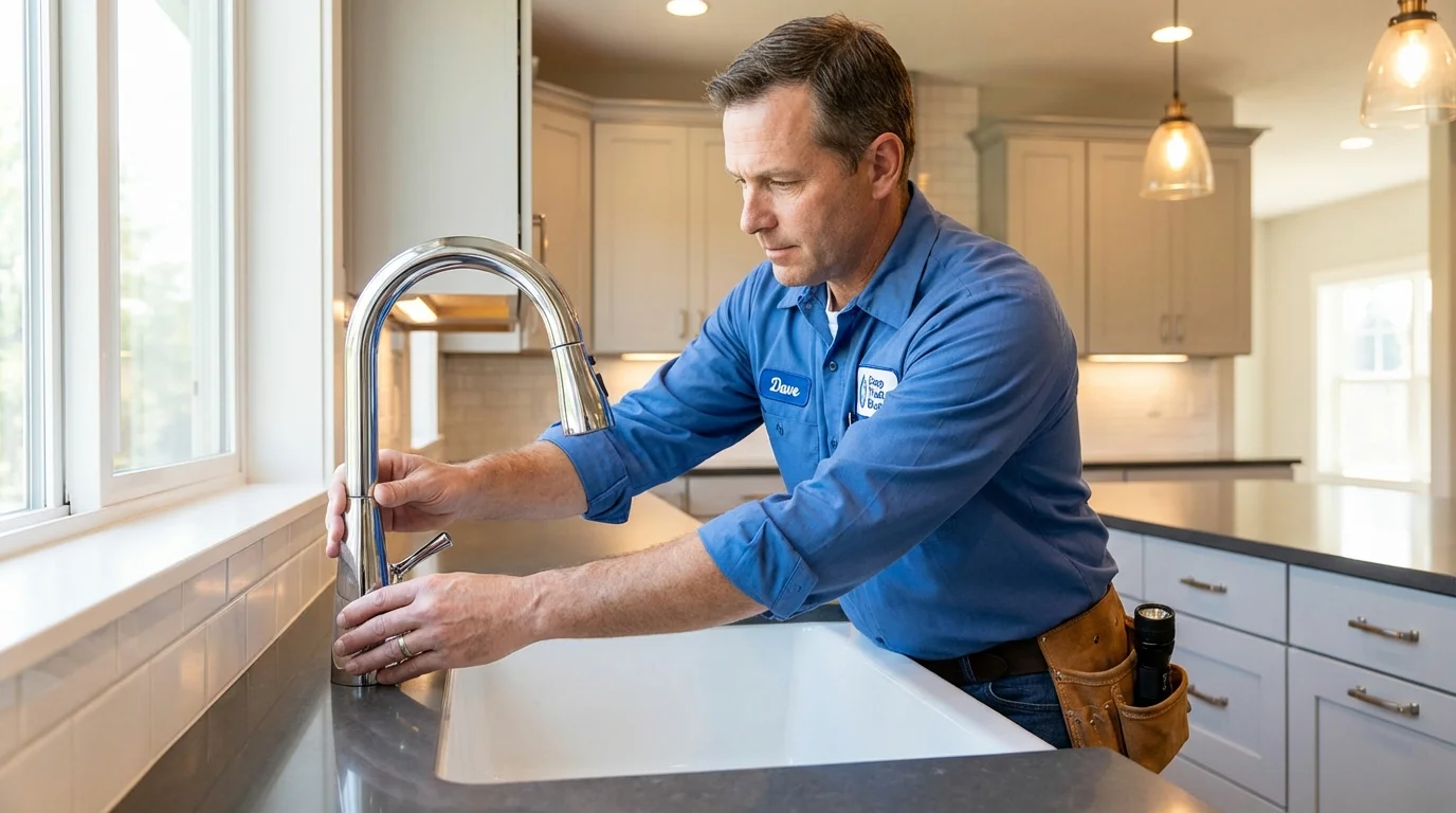 Kitchen faucet installation by Johns Plumbing LLC in Walkersville